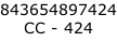 843654897424 CC - 424